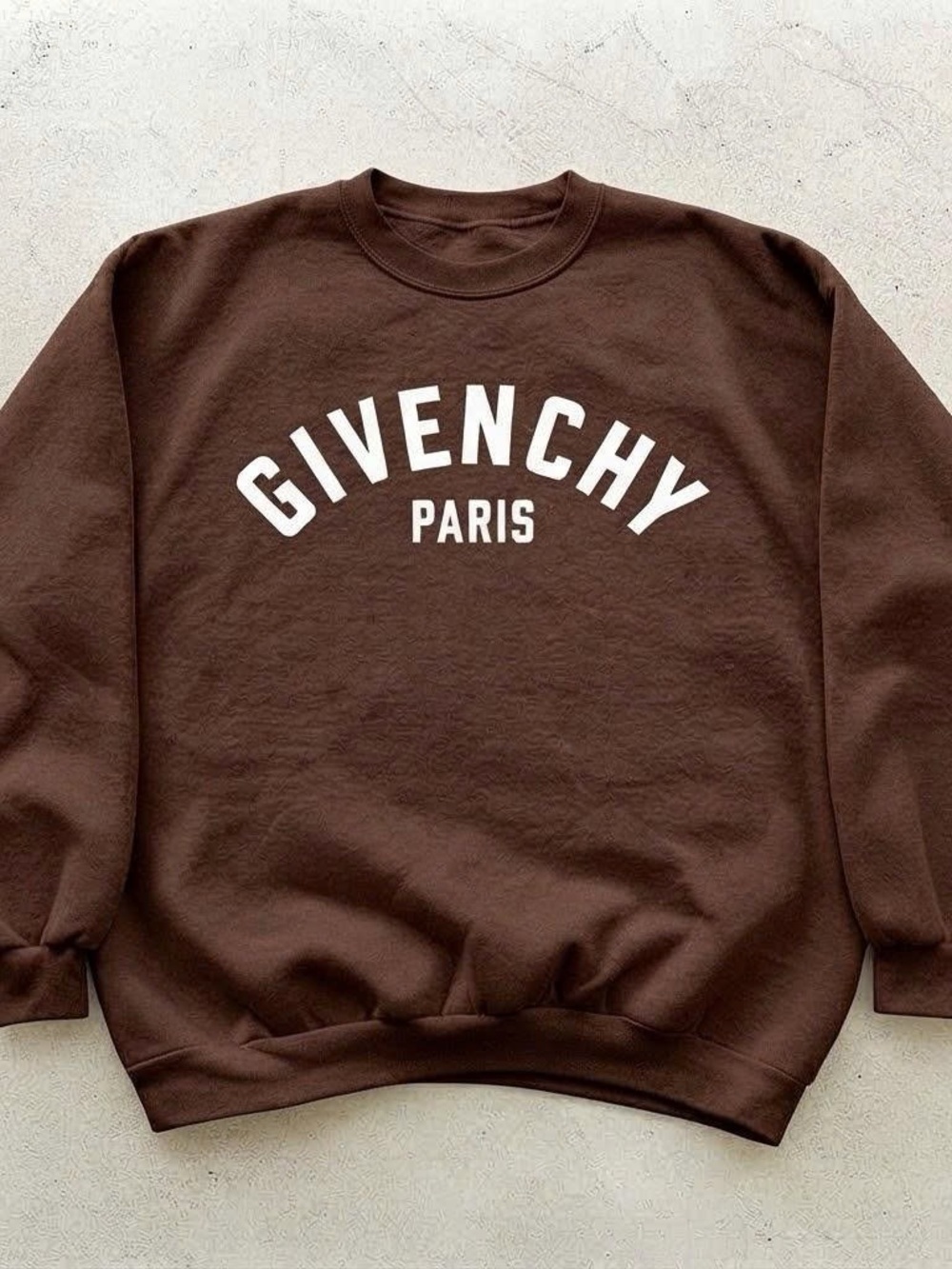 Vintage Givenchy Brown Crewneck Sweatshirt with White Paris Logo